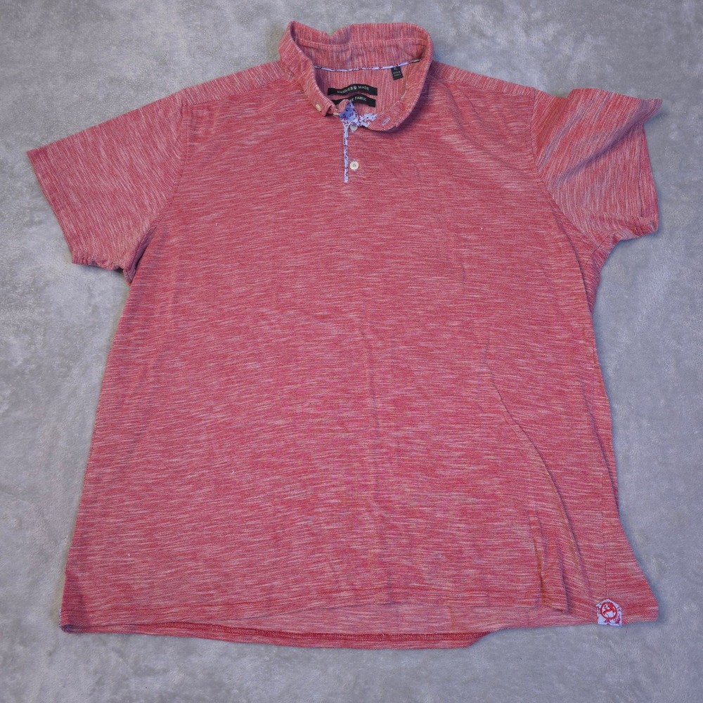Hammer Made Polo Shirt Mens XL Red Space Dye Italian Fabric Casual Preppy